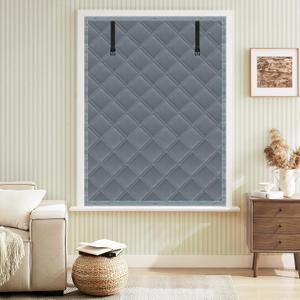 Winter Insulated Window Curtain 39"x63", Oxford Cloth Thermal Insulated Window Cover with Buckles,Heavy Duty Window Insulation Kit Fits Windows up to 38"x62",Grey