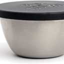 RSVP International Kitchen Prep Bowl Collection, Stainless Steel, Dishwasher Safe, Cup & Lid, 4 Piece, 3-ounce