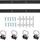 Upgraded 4ft 2pcs Aluminum L-Track, 48" L Track Rail and (4) Black Single Stud O-Ring Fittings and Two Types of Mounting Screws, L Track Tie Down System, Truck Bed Rail System for Trailers,etc