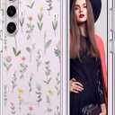 ICEDIO for Samsung Galaxy S23 Case, Slim Fit Crystal Clear Cover with Fashion Designs for Girls Women, Durable Rugged Protective Phone Case 6.1" Cute Flower Garden