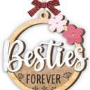 Forever Besties Ornament 2025, Holiday Friendship Gifts for Women, Soul Sisters, Girls, Wooden Friends Ornaments for Christmas Decorations, BFF Keepsake Ornament as Gifts for Her
