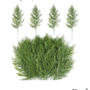 Hananona Artificial Pine Branches,4 Pcs Christmas Faux Cedar Stems, Artificial Faux Cedar Branches, Fake Christmas Greenery Pine Picks for Wreath Craft DIY Home Kitchen Decorations (Green)