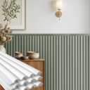 Upick Wainscoting Panels Beadboard, Paintable PS Wall Paneling for Accent Wall 59" x 40", White