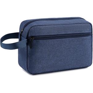 Travel Toiletry Bag, Small Cosmetic Bag, Hanging Water-Resistant Organizer for Men & Women, Ideal for Makeup, Shaving Kit, Gym Essentials & Travel Accessories (Blue)