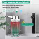 Automatic Soap Dispenser Foam for Kitchen: 11 OZ Glass Touchless Clear Auto Foaming Soap Dispenser for Bathroom - Hand Dish Lotion Home Countertop Kids - Family Couple