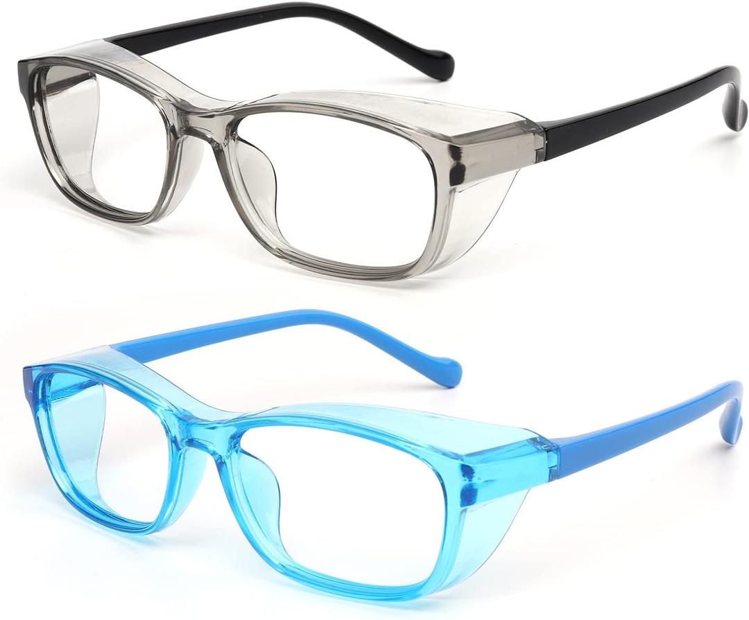 Outray Kids Safety Glasses Anti Fog Goggles with Side Shield & Blue Light Blocking Glass Protective Eyewear Age 5-12