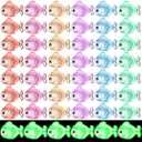 Barydat 96 Pcs Luminous Mini Resin Fish Summer Mini Resin Animals Miniatures Fish Figures Tiny Animals Figures Glow in The Dark Micro Landscape Dollhouse Garden DIY Decoration