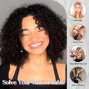 Brown Curly Wigs for Black Woman Glueless Synthetic Lace Front Wig with Pre Cut HD Lace Hairline 12 Inch Beginner Friendly Bob Wig Easy to Wear and Go for Daily Use