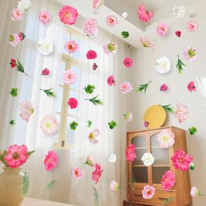 K KUMEED 8 PCS Artificial Flowers Hanging Decorations,Pink Hanging Flowers Garland with Hooks Spring Party Decorations for Wedding Party Background Birthday Baby Shower Home Birthday Decorations