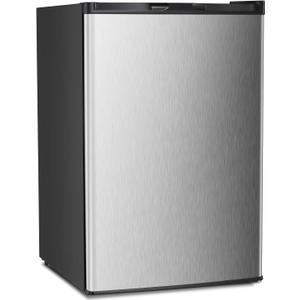 Antarctic Star Upright Freezer 3.0 Cu.ft, Compact Mini Freezer with Reversible Single Door, Temperature Control, Removable Shelves, Small freezer Stainless Steel for Dorms Home Office, Silver