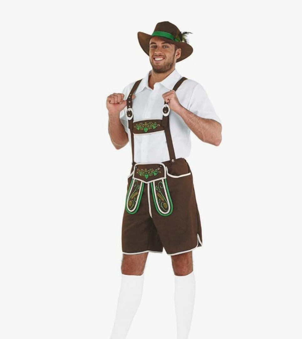 fun shack Mens Lederhosen Oktoberfest Costume, German Outfit for Men, Traditional Oktoberfest Attire, Festive Wear