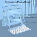 Keyboard Case for iPad 9th/8th /7th Gen Case with Keyboard 10.2inch, Rotating Magnetic Detachable Wireless Keyboard with Round Keycaps and Pencil Holder (B Style-Black)