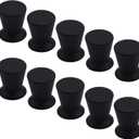 T Tulead 0.79"x0.9" Mini Door Pull Knobs Cabinet Pull Handles Knobs Furniture Hardware Aluminum Alloy Black Drawer Dresser Handles Pack of 10 with Screws