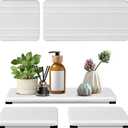 3PCS Water Absorbing Stone Tray, DryingNeat Diatomite Stone Sink Tray, Instant Dry Sink Coasters, Kitchen Sponge Hand Soap Holder, Bathroom Sink Vanity Trays,8 * 4inch and 4 * 4inch (1pcs 2110cm + 2pcs 1010cm White Stripe)