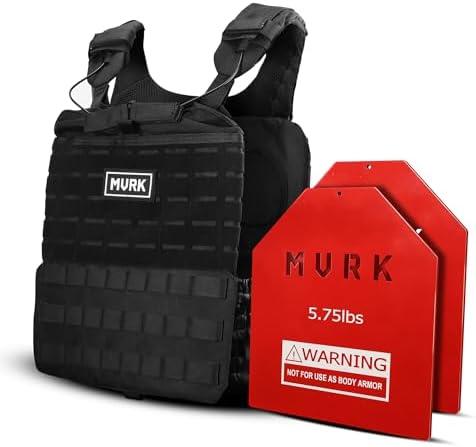 MVRK Adjustable Weighted Vest - Tactical MOLLE Fitness Training Vest with 3.75, 5.75, 8.75lbs. Plates - Adjustable & Slim Design for Running, Lifting, Hiking, Strength Training - Workout Equipment (20, Pounds)
