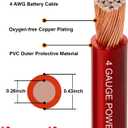 DLronwey 4 Gauge Wire,(10ft Each - Red/Black) 4 AWG Battery Cable, Copper Clad Aluminum CCA Welding Cable for Car Audio,Battery Systems,RVs,Solar Systems,Amp Wiring Kit