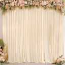 Deep Champagne Backdrop Curtain 2 Panels-Wrinkle-Free Curtains Polyester Photography Drapes for Baby Shower Birthday Party Photo Background Backdrop Stand- 8 X10FT (Champagne)