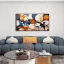 Abstract Canvas Wall Art - Colorful Framed Wall Decor for Living Room, Bedroom, Office - Large Modern artwork picture, Bedroom Aesthetic Room Wall Decorations, Oil Painting Wall Art, 48"L x 24"W