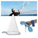The Perfect Part Fishing Net - Nylon Cast Nets for Fishing with Zinc Sinkers, Heavy Duty Casting Net for Saltwater & Freshwater for Bait, 3ft Radius Strong Mesh Easy Throw Fish Net for Fishing, 1.8M NET DIAMETER/3FT NET HEIGHT