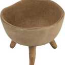 Creative Co-Op Boho Terracotta Footed Planter with Organic Edge, Matte Taupe (4")