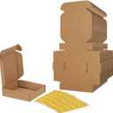 RLAVBL 4x4x1 Small Shipping Boxes Set of 50, Brown Corrugated Cardboard Box for Packing, Mailing, Business