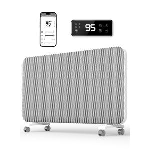Convection Panel Space Heater Indoor Use, Large Room Electric Heater with Wifi App Control, Smart Mica Infrared Heater with Programmable Thermostat, Wall Mount or Standing, Quiet & Eco, 1500W, 31 Inch