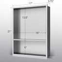 Shower Niche, 16"x20" No Tile Needed, The Insert Storage Rectangle Double Shower Shelf is Easy to Install, Stainless Steel, Brushed Nickel
