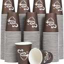 300 Count 12 oz Paper Coffee Cups, Disposable Drinking Cups for Hot or Cold Beverage, 12 ounce Brown Coffee Cups for Party, Business, Travel, Picnic