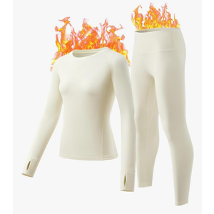 Long Johns for Women Thermal Underwear Soft Fleece Lined Base Layer Set Pajama Set Thermal Top Bottom for Cold Weather XL