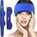 Hilph Headache Ice Pack Migraine Ice Head Wrap, FSA HSA Eligible, Reusable Head Cold Pack Forehead Ice Pack for Migraine Relief, Headache Tension, Sinus Pain, Chemo, Stress Relief (Blue)