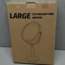 DASLAVA 30x Magnifying Mirror, Lighted Makeup Mirror with 3 Colors Modes & Adjustable Brightness, 5000mAh Rechargeable, 360 Rotation Double Side, Large Magnifying Vanity Mirror, Gifts for Women (Chrome)