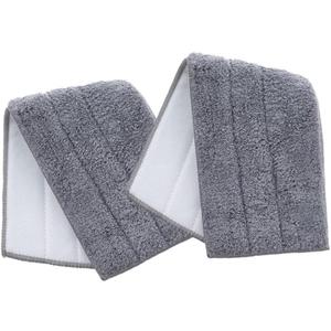 Superio Microfiber Mop Pads, Refill Miracle Mop, Dust Mop Replacement Head 16 Inch Damp Mop Refill for Flat Mop Set, with Velcro-Grey, 2 Pack