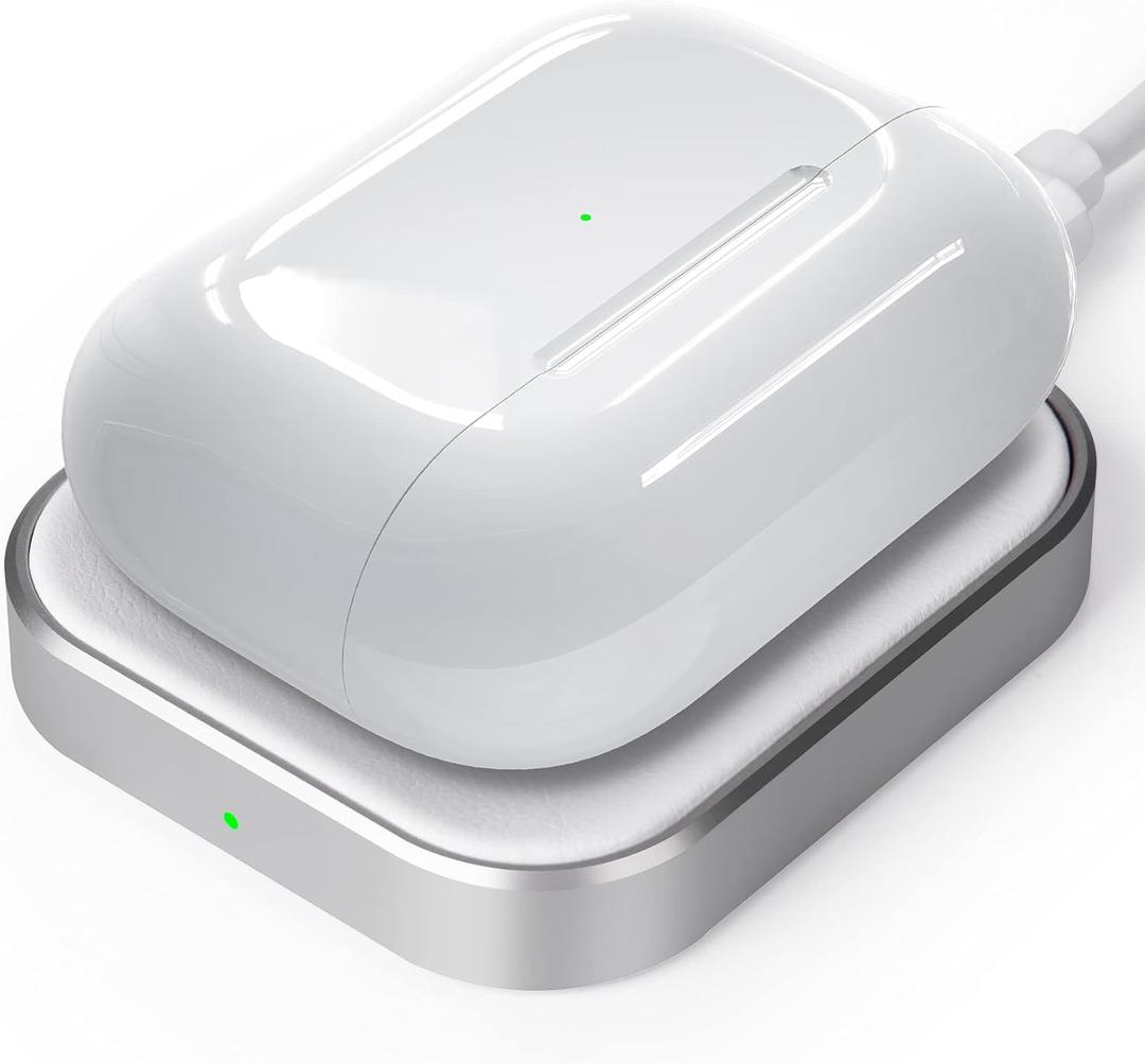 AirPods Pro Charger, Wireless Charging Station for AirPods Pro 3/ Pro 2/Pro, Wireless Charger for Airpods 4 (with Active Noise Cancellation)/ 3rd/ 2rd, White