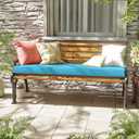 Premium Outdoor Bench Cushions for Patio Furniture 3.5inches Memory Foam Bench Cushion Waterproof Fade Resistant Porch Swing Cushions with Straps 60x18 Inch Lake Blue