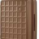 Checked 24 inch Luggage with 8 Spinner Wheels, Large Suitcase with TSA Lock, 100% Lightweight PC Hard Shell travel luggage Suitcases for Men Women, 24-Inch Checked-In, Chocolate Brown