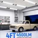 4FT LED Shop Lights, 45W 4500LM 6500K, Garage Light with Plug Hanging 4Pack