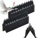 Bird Spikes Deterrent 24 Pack - New 20.6ft Pigeon Squirrels Raccoon Bird deterrents for Outside Patio, Small Birds Spikes for Outside to Keep Birds Away for Fence Balcony Roofs (Black)