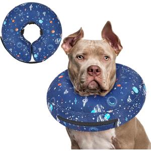 Supet Inflatable Dog Cone Collar Alternative After Surgery, Dog Neck Donut Collar Recovery E Collar for Neuter, Soft Pet Cone for Dogs (XXL(Neck 18.5"-23.5"), Star)