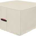 Porch Shield Fire Pit Cover - Waterproof 600D Heavy Duty Fade Resistant Square Patio Fire Pit Table Cover Beige - 44 x 44 inch