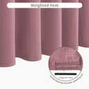 Inhousolu Fabric Shower Curtain Waffle Weave, 230 GSM Heavy Duty, Weighted Hem, 14 Metal Hooks, Water Repellent, Machine Washable, Hotel Spa Luxury Bath Curtain Set, 72 x 72 Inch, Pink