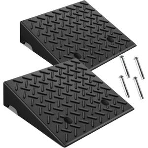 Heavy-Duty Rubber Curb Ramps 2-Pack, 6" Height & Extra-Wide 18.8" Width, Supports 11800LBS, Non-Slip Driveway Ramps for Wheelchairs, Cars, Scooters, Lawn Mowers & Motorcycles