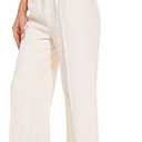 FUNYYZO Wide Leg Pants Women's High Elastic Waisted in The Back Business Work Trousers Long Straight Suit Pants S