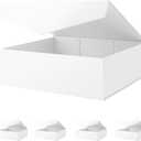 Extra Large Gift Boxes with Lids - 16.3x14.2x5 Inches, White, Magnetic, Bridesmaid Boxes for Clothes and Large Gifts (Matte White), 1 Count