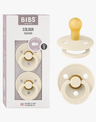 Bibs Pacifiers Color Collection, Set of 2 BPA-Free Latex Pacifiers Made in Europe, Round Nipple Baby Pacifier.
