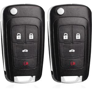 Flip Car Key Fob for Chevy: 2 Pcs Keyless Entry Remote for 2010-2021 Chevy Cruze Camaro Equinox Impala Malibu Sonic, Buick Lacrosse Regal Verano Encore Allure, GMC, OHT01060512, V2T01060512, 315Mhz
