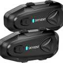 Q4 Motorcycle Bluetooth Communication System Headset Intercom, 4 Riders 1500m Music Sharing, FM, Noise Cancellation, IP65 Waterproof, Dual Pack (Q4)