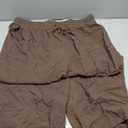 GRAPENT Linen Pants Women High Waisted Wide Leg Casual Beach Pull On Elastic Waist Summer Cropped Pants with Pockets Size 2XL