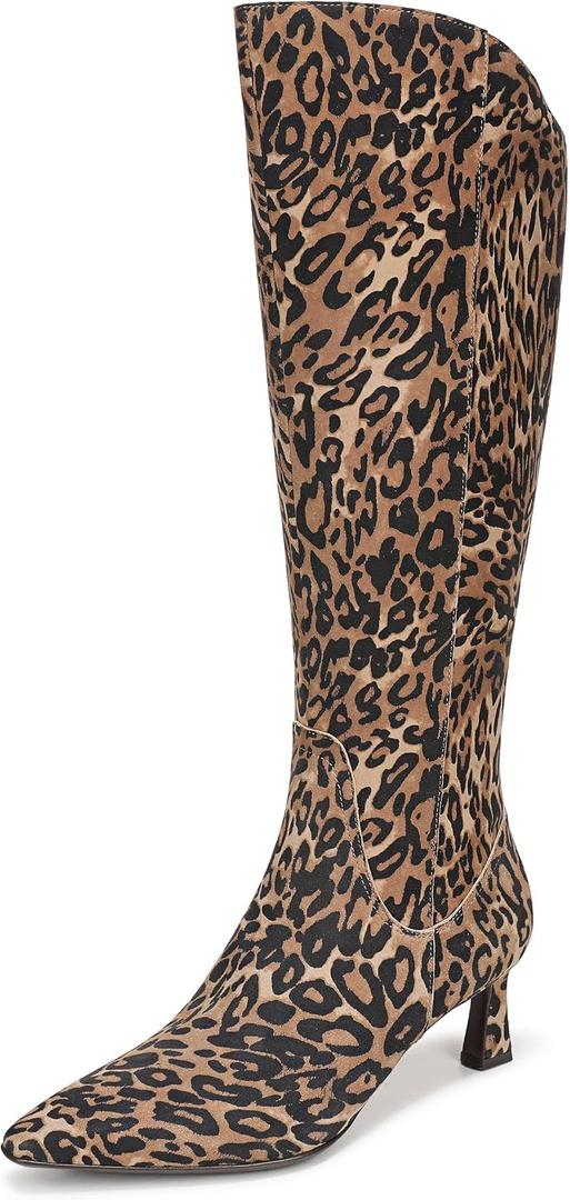 Naturalizer Women's Deesha Wide Calf Knee High Boot Dark Brown Leopard Suede 10 WW