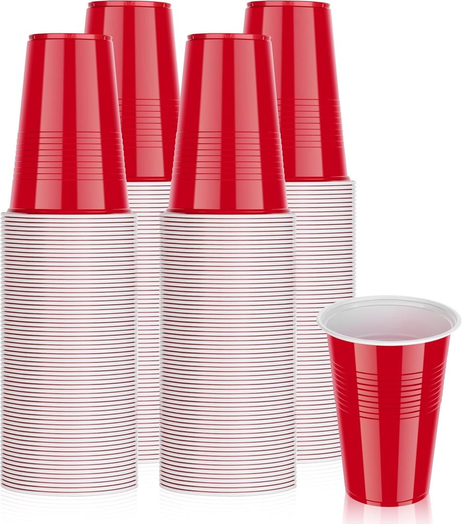 16 oz. - 200 Count Plastic Party Cups - Two-toned Drinking Cups for Party, Events, and Everyday Use
