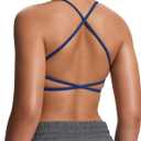 Aoxjox Women's Workout Sports Bras Fitness Ivy Low Impact Bra Yoga Crop Tank (Medium, Bellwether Blue)